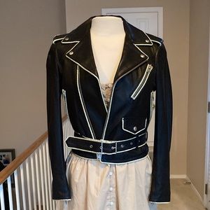 NWT IRO Lambskin Leather Moto Jacket with Gold Accents